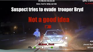 Suspect tries to evade trooper Jacob Byrd #police #pursuit #policechase #nissan