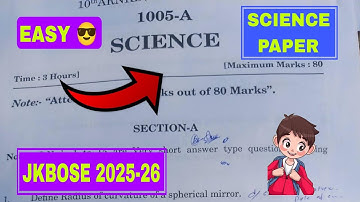 SCIENCE PAPER JKBOSE || 2025-26 || SOLVED SCIENCE PAPER A, B AND C SERIES || JKBOSE 2025-26
