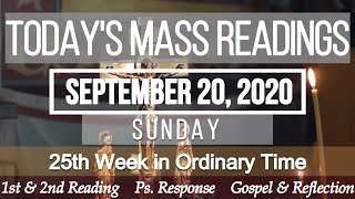 Today's Mass Readings and Gospel Reflection | September 20, 2020 - Sunday (25th Week in O.T.)