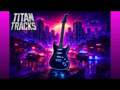 Midnight Overdrive Synthwave Hard Rock in B Minor (Bm) Backing Track - 80 BPM
