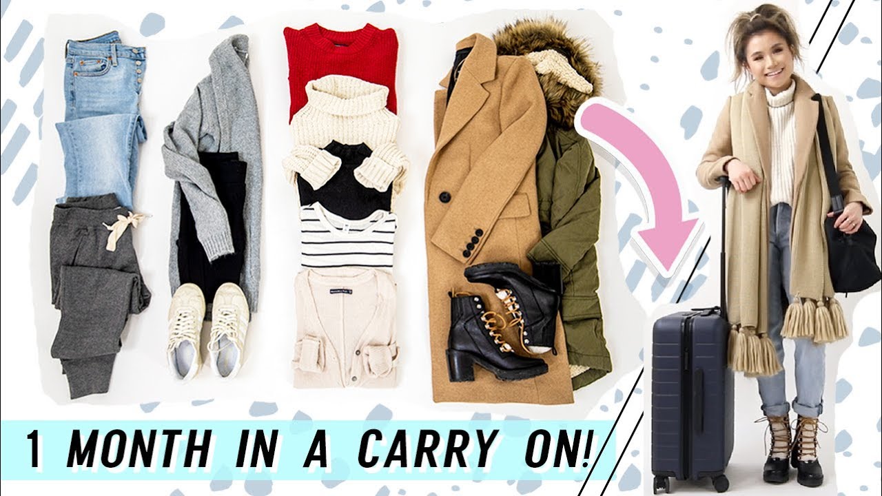 1 MONTH in a CARRYON Winter Travel Capsule Wardrobe How to Pack