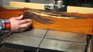 Resawing a vibrant piece of Cocobolo