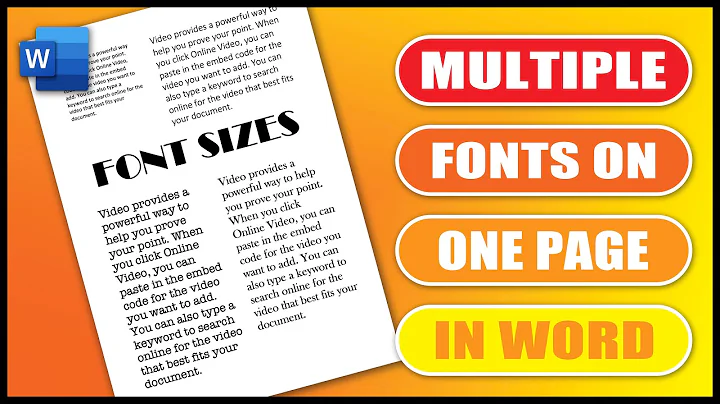 Multiple Fonts and Font Sizes on One Page in Word