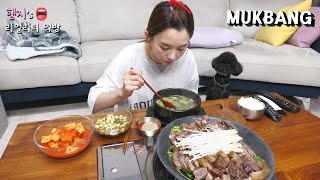 Real Mukbang :) So meori gukbap (OX Head And Rice Soup) & Braised Beef ★ft. kkakdugi (Radish Kimchi)