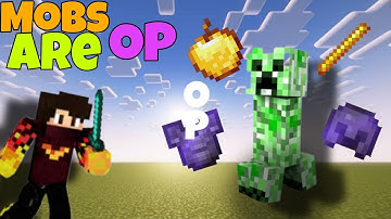 MINECRAFT BUT HOSTILE MOB DROP OP ITEMS 