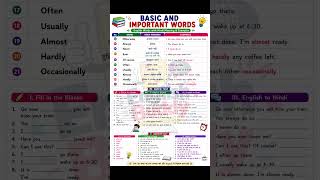 🧠 Daily Use English Words Quiz | English Practice Sheet #english #vocabulary #spokenenglish #grammar
