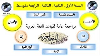 مراجعة عامة لقواعد اللغة  العربية للسنة الأولى،الثانية،الثالثة و الرابعة متوسط