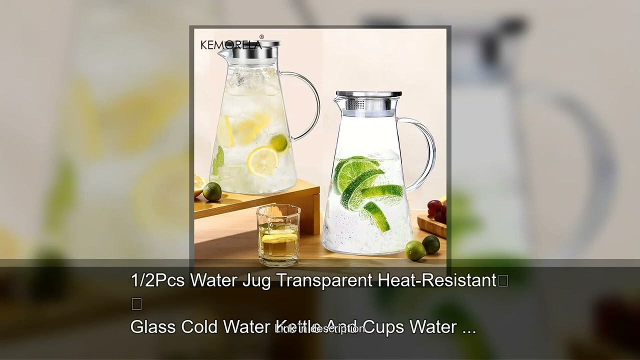 1/2Pcs Water Jug Transparent Heat-Resistant Glass Cold Water Kettle And Cups Water Pot With Han