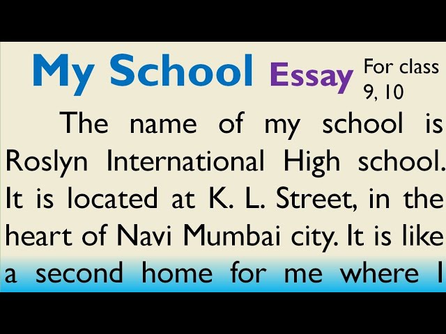 my school my home essay