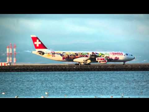 SWISS A340 SAN FRANCISCO LIVERY @ Rwy 28R SFO