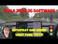TESLA 2020.36 UPDATE | Ding on Green Light and Autopilot Test!