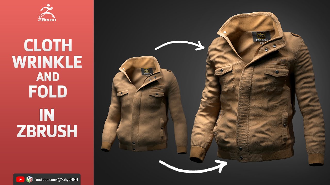Cloth Wrinkle and Fold in ZBrush - YouTube