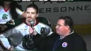 DJ TOM announcing The Star Of The Game May 25, 2011 Aeros Win