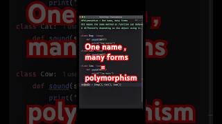 Oops05-Polymorphism in 10secs👌✅ #python #pythonprogramming #pythonforbeginners #pythontutorial