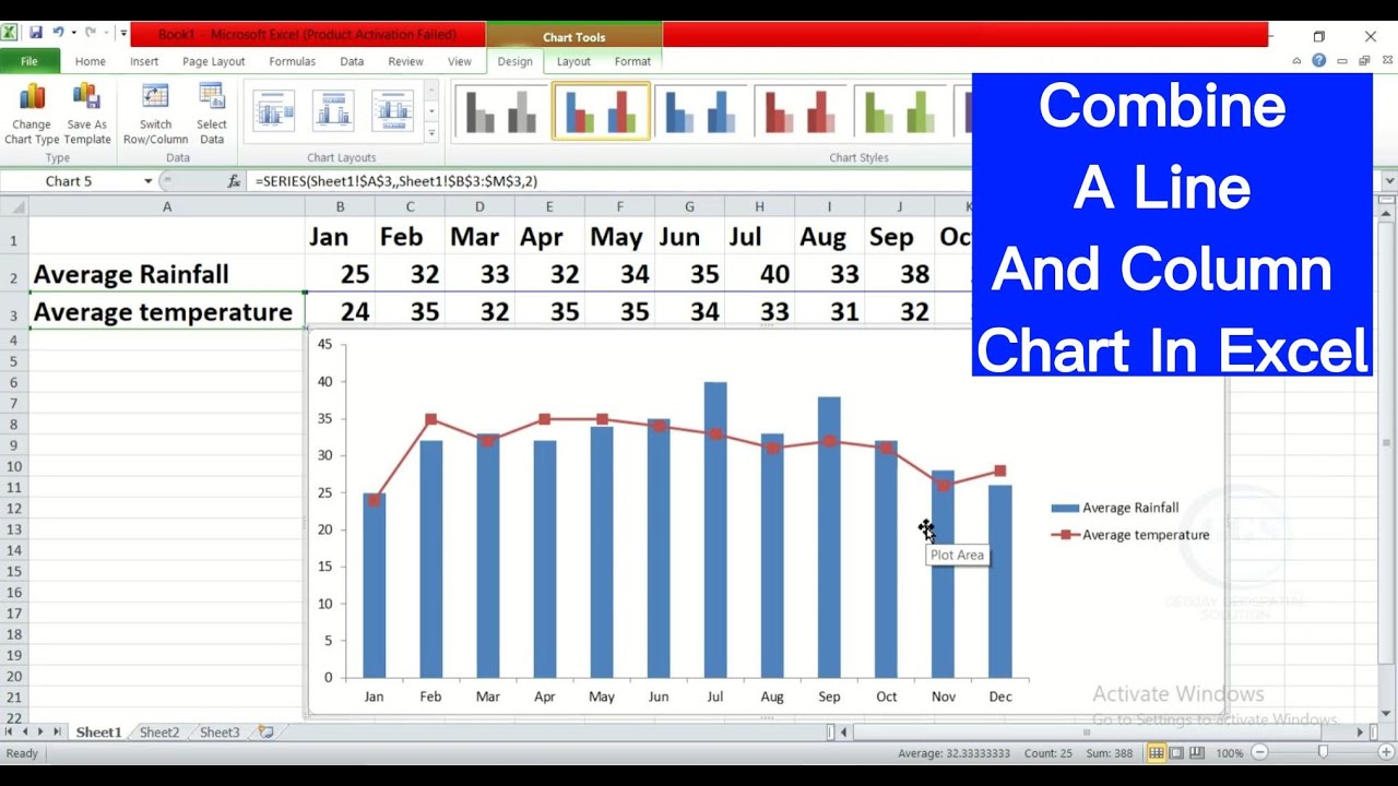 How to Combine a Line and Bar Chart in Excel - YouTube