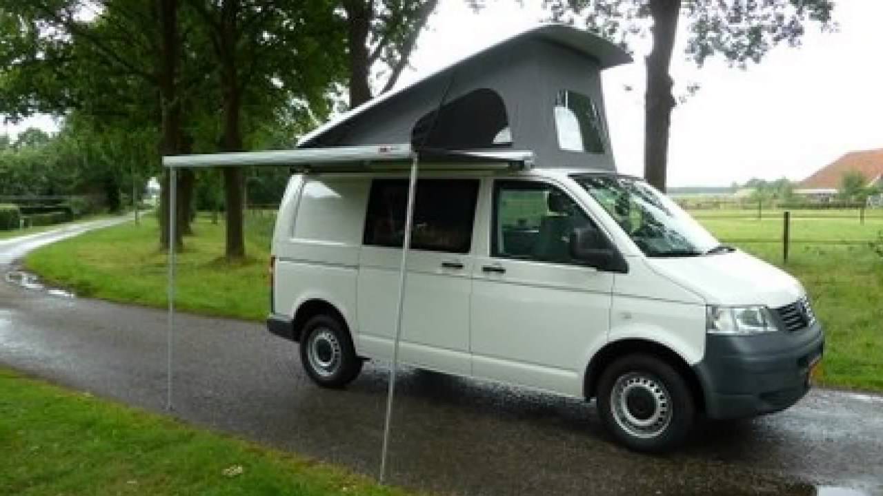 Kampeerauto te koop VOLKSWAGEN T5 BUSCAMPER MET HEFDAK 96KW YouTube