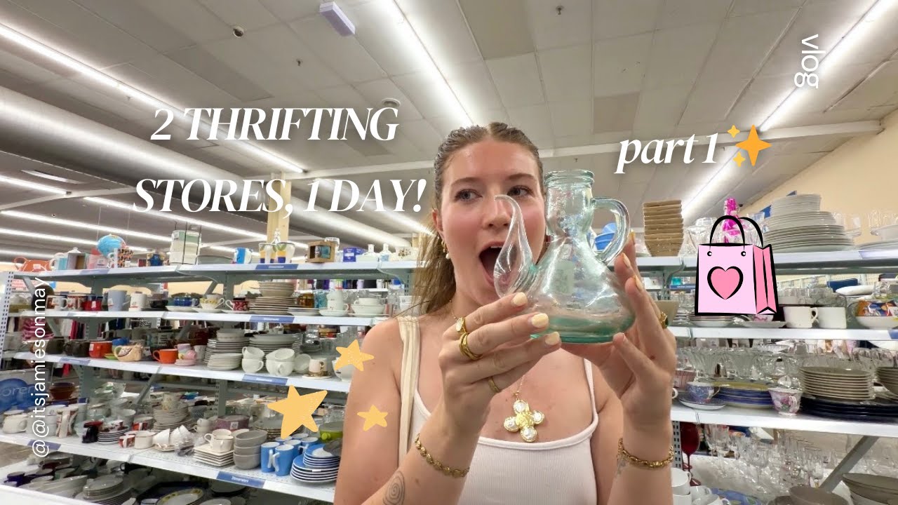 thrift with me part 1 🧚✨🌸 kathmandu jackets, cute vases*