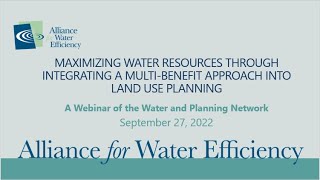 Maximizing Water Resources through Integrating a Multi benefit Approach into Land Use Planning