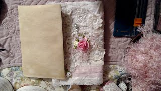 Not for kids - Step 1 of Creating a Shabby Chic Fabric, Lace and Paper Journal