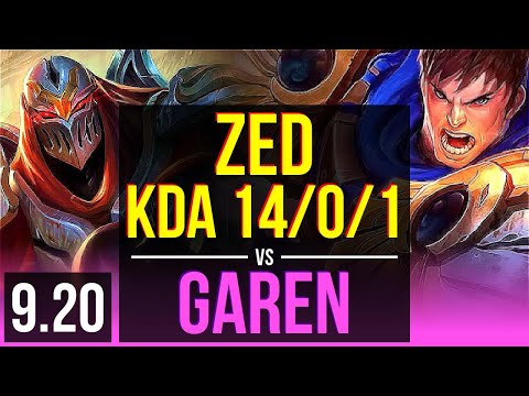 zed-vs-garen-(mid)-|-kda-14/0/1,-2-early-solo-kills,-legendary-|-euw-master-|-v9.20