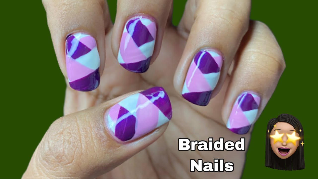 EASY Braided Nail Art Short Nail Art YouTube