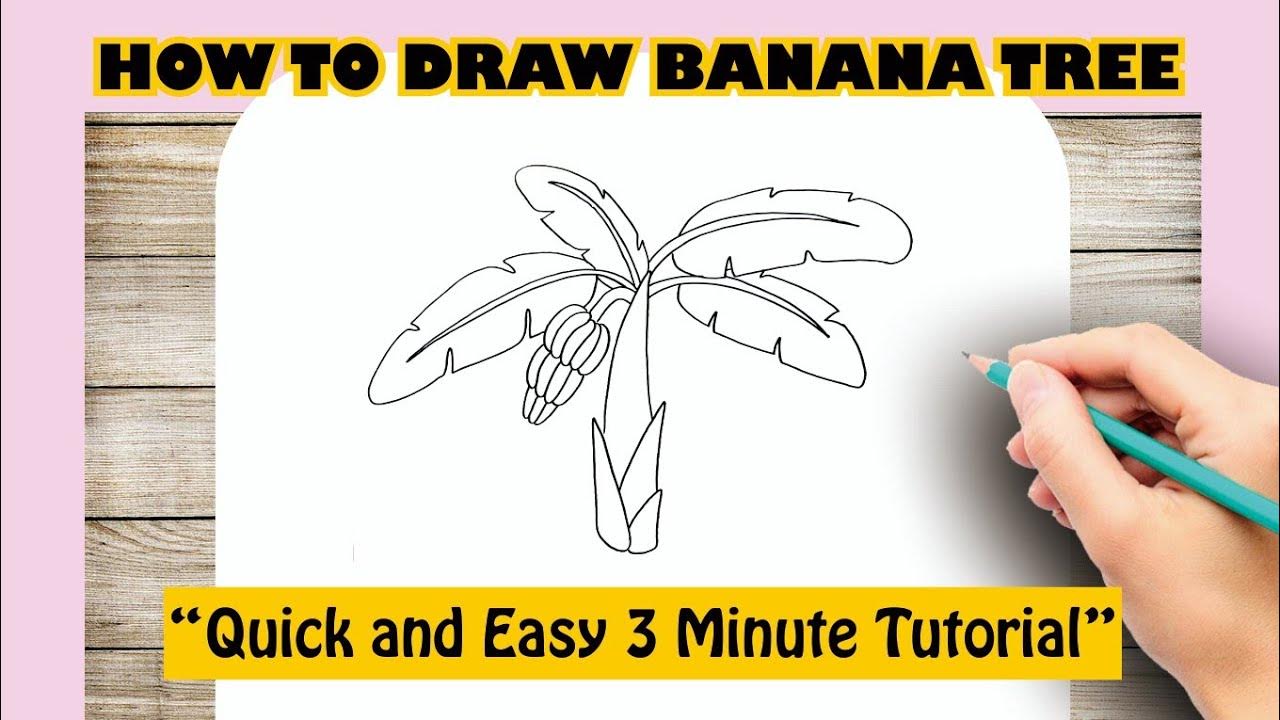 How to draw BANANA TREE - YouTube