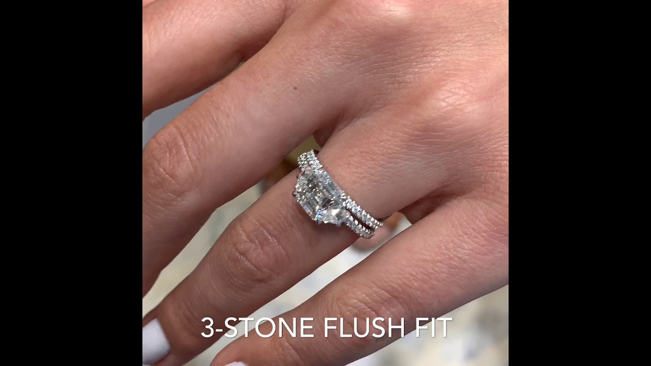 1.8 ct Asscher Cut Diamond Three Stone Ring