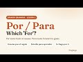 Por vs Para