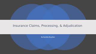 Insurance Claims, Processing, & Adjudication