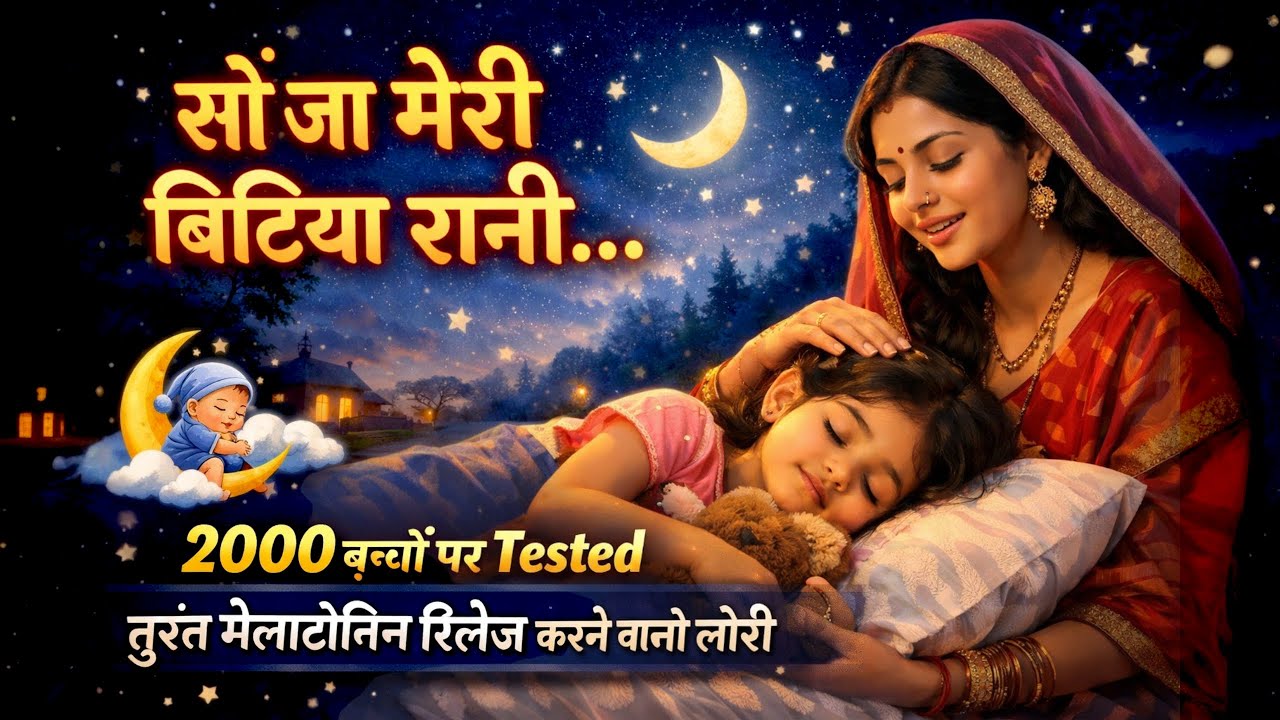 Instant Sleep Baby Lori 💤 Soja Meri Bitiya Rani | Deep Sleep Lullaby for Kids @bhajanonly2