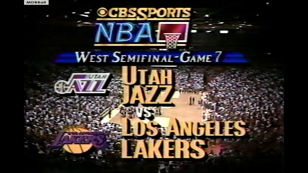 NBA On CBS - Jazz @ Lakers 1988 WCSF Deciding Game 7 Highlights