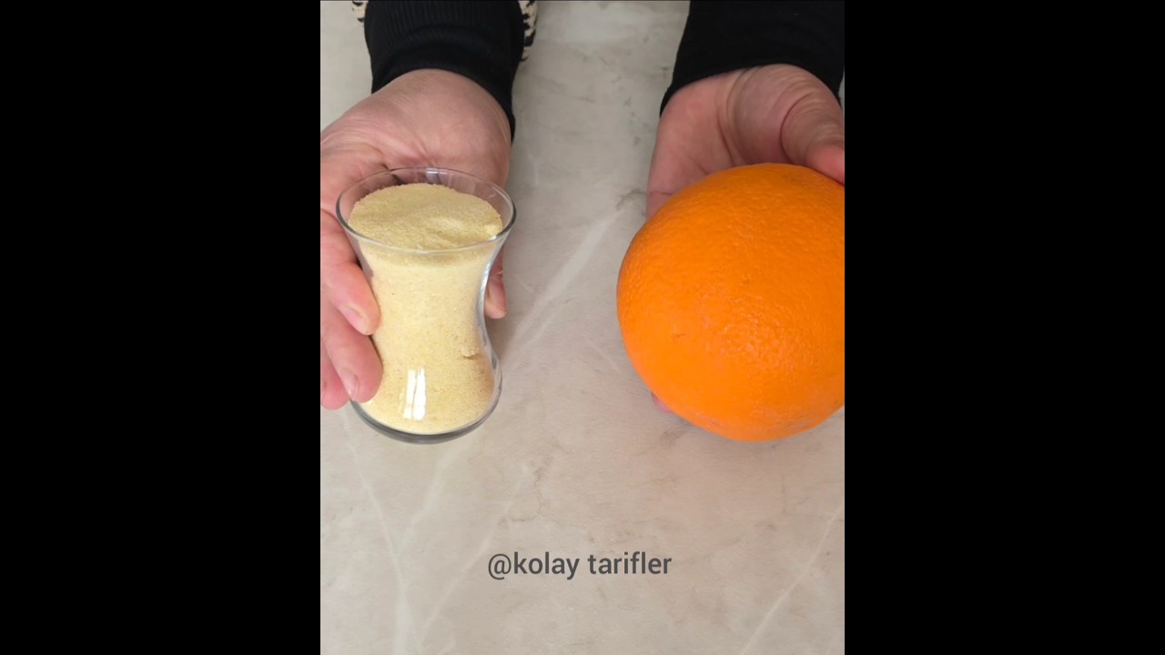 tarif burada 😋😋👆👆 PORTAKALLI İRMİK HELVASI TARİFİ #pratiktarifler #tatlıtarifleri #irmikhelvası