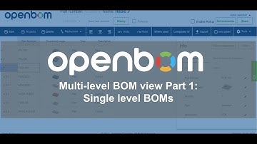 OpenBOM: Multi-level BOM view Part 1: Single level Bill of Materials