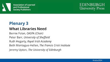 University Press Redux 2024: Plenary 3: What Libraries Need (audio file)