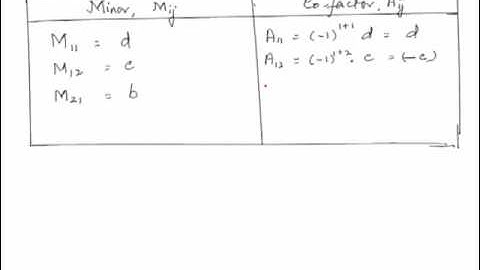 Determinants Minor and Cofactor of an Element