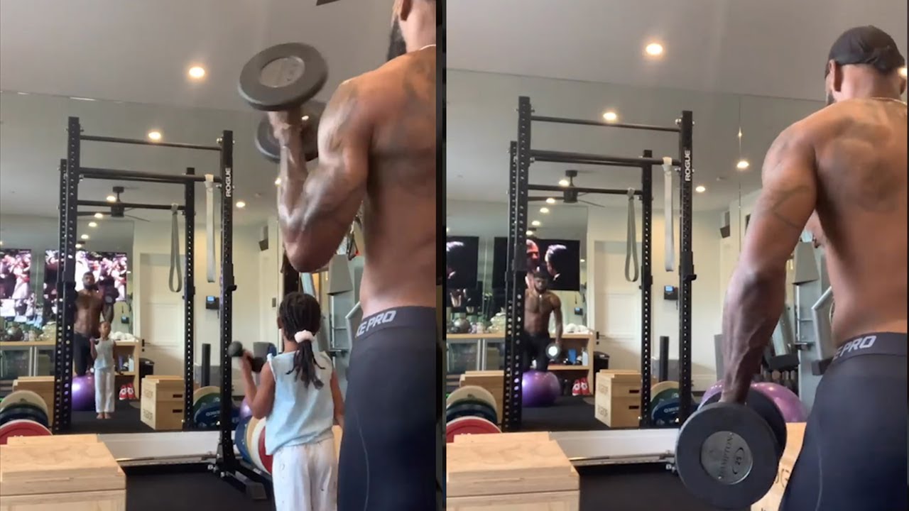 lebron james in the gym