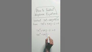 Algebra| How to Subtract Algebraic Equations | Algebra in Mathematics #maths #algebra #viral