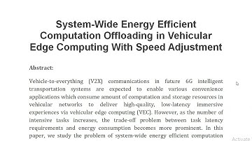 System Wide Energy Efficient Computation Offloading in Vehicular Edge Computing With Speed Adjustmen