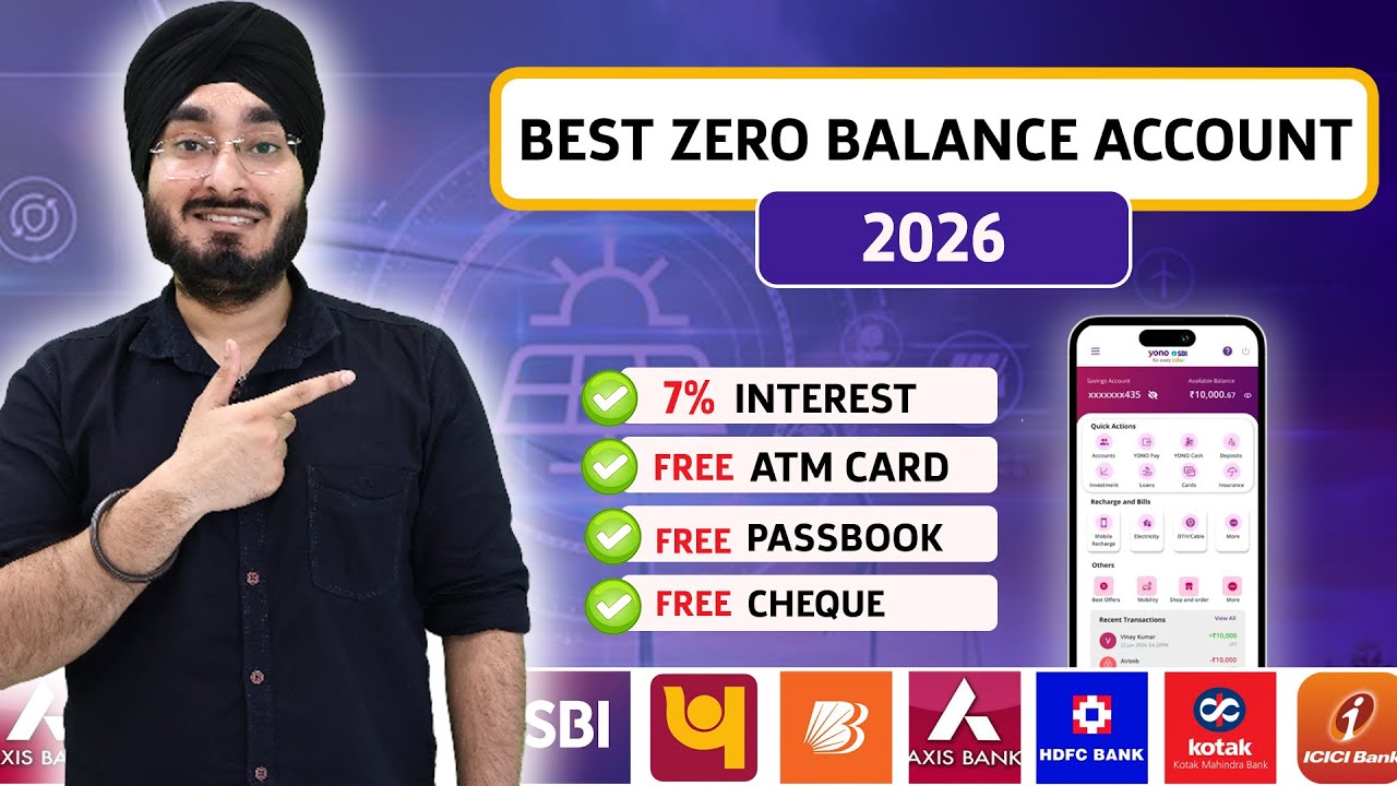 Best Zero Balance Bank Account 2026 | Zero Balance Bank Account Opening ...