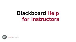 Blackboard Help for ASU Instructors
