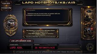 *LIVE* LAPD HOTSHOTS - LA Police Scanner High Priority Calls - LA Captain - 13-Jun-2026