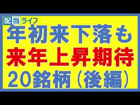 25年は年初来下落したけど、来年26年は上昇期待の20銘柄(後編)