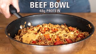 High Protein Beef Bowl with Peanut Butter.