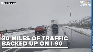Over 30 miles of stalled traffic, I-90 east closed for hours from Bozeman to Livingston
