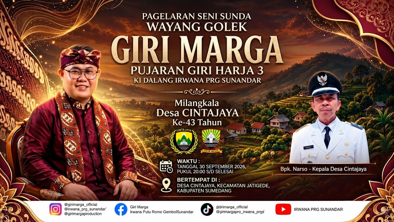 🔴LIVE WAYANG GOLEK GIRI MARGA PUJARAN GIRI HARJA 3 KI DALANG IRWANA PRG SUNANDAR