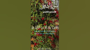 سورة الضحى #القرآن_الكريم #سعد_الغامدي #sourate #سورة_الضحى