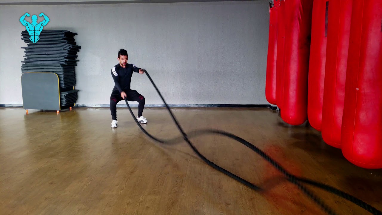 BATTLE ROPE EXERCISES Squat Waves Active YouTube