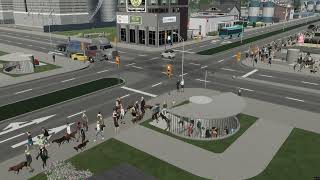 Cities  Skylines II - 'Spiral Underpass' asset in operation [no audio]