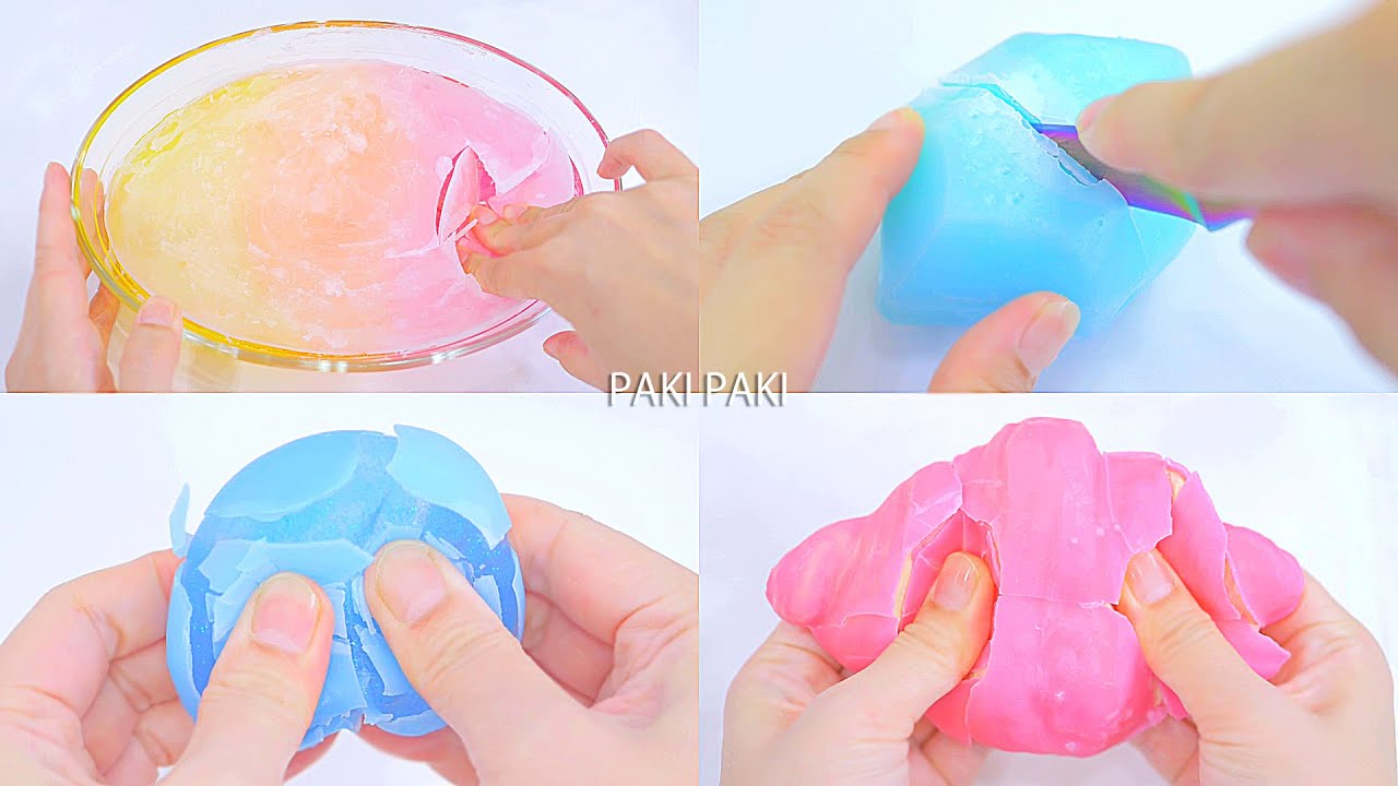 【ASMR】WAX CRUNCHY SLIME & CRUNCHY SQUISHY  パキパキASMR～パキパキスライム・パキパキスクイーズまとめ～