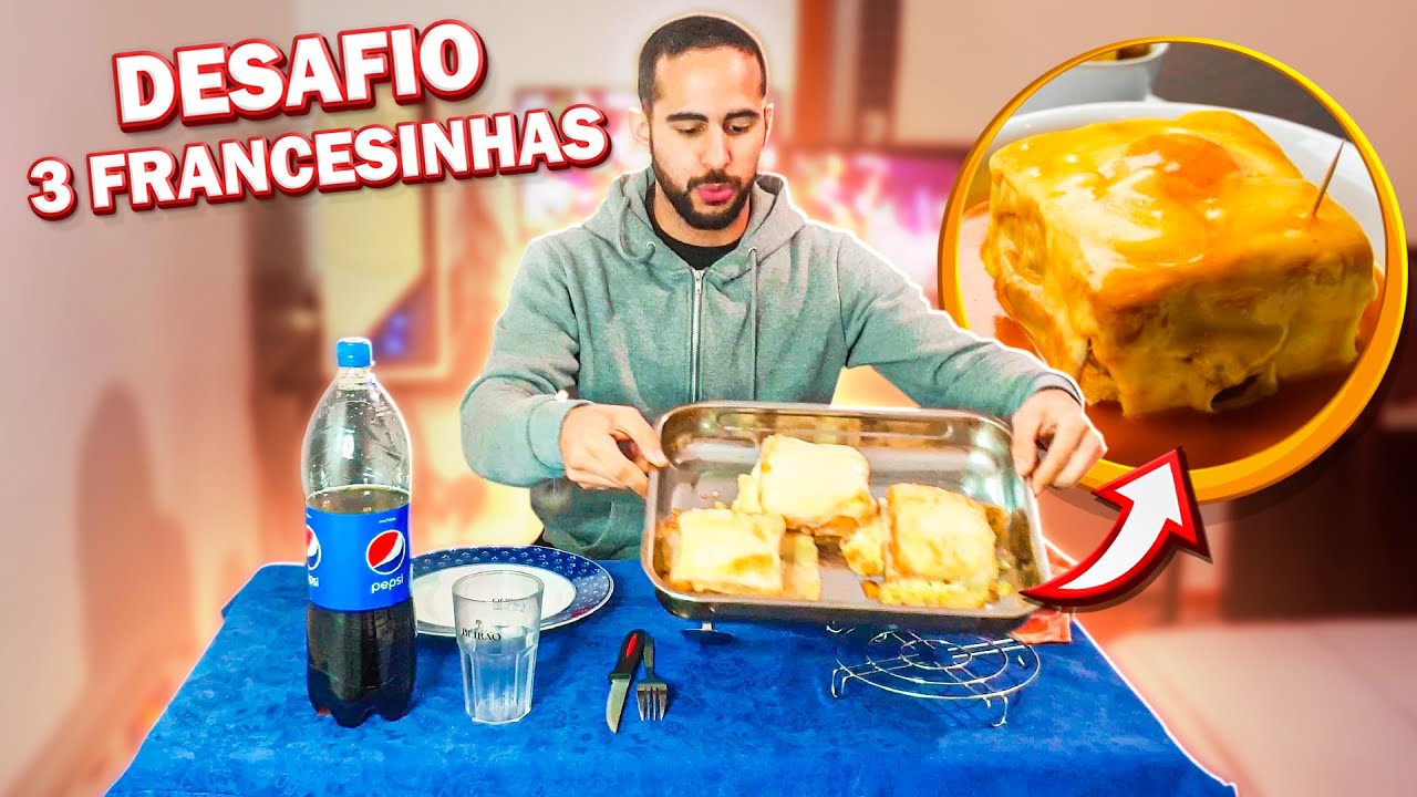 DESAFIO INCRÍVEL: COMER 3 FRANCESINHAS!!!